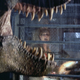 A T-Rex roars and the actors scream.